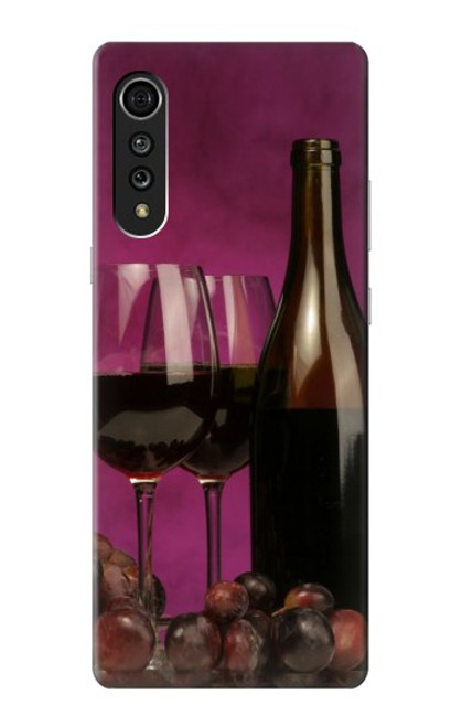 W0910 Red Wine Hard Case and Leather Flip Case For LG Velvet