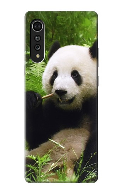 W1073 Panda Enjoy Eating Hard Case and Leather Flip Case For LG Velvet