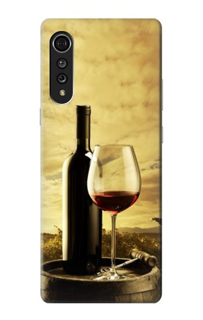 W2042 A Grape Vineyard Grapes Bottle Red Wine Hard Case and Leather Flip Case For LG Velvet