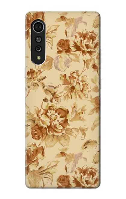 W2180 Flower Floral Vintage Pattern Hard Case and Leather Flip Case For LG Velvet