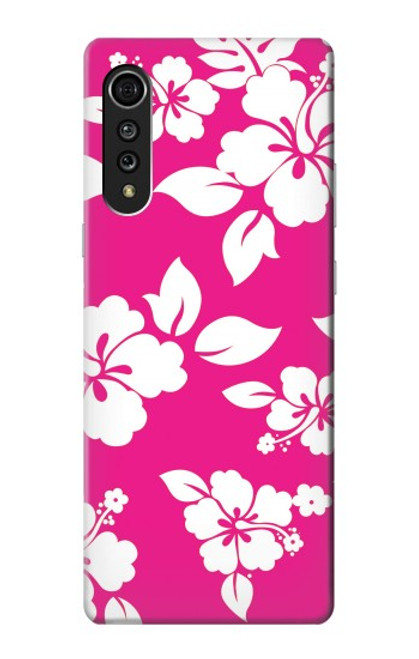 W2246 Hawaiian Hibiscus Pink Pattern Hard Case and Leather Flip Case For LG Velvet
