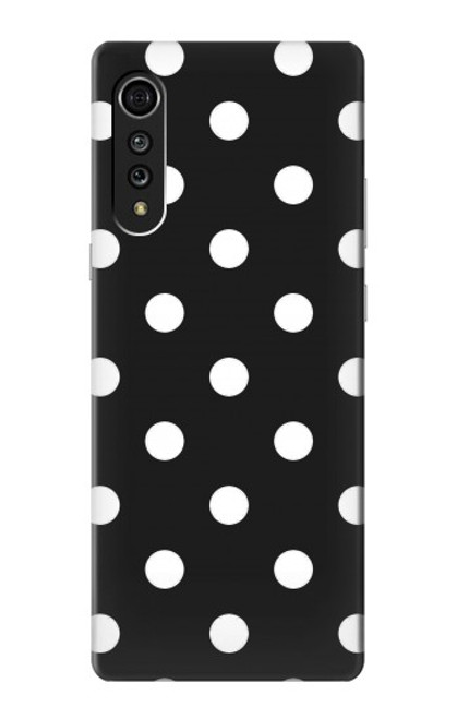 W2299 Black Polka Dots Hard Case and Leather Flip Case For LG Velvet