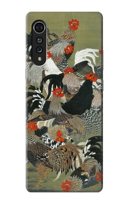 W2699 Ito Jakuchu Rooster Hard Case and Leather Flip Case For LG Velvet