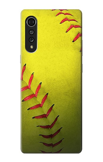 W3031 Yellow Softball Ball Hard Case and Leather Flip Case For LG Velvet