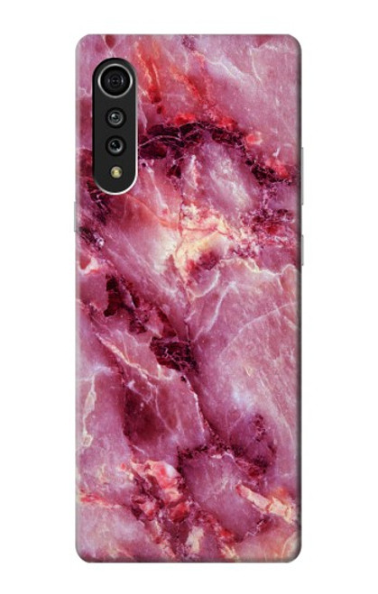 W3052 Pink Marble Graphic Printed Hard Case and Leather Flip Case For LG Velvet