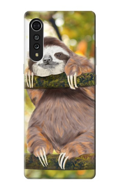 W3138 Cute Baby Sloth Paint Hard Case and Leather Flip Case For LG Velvet