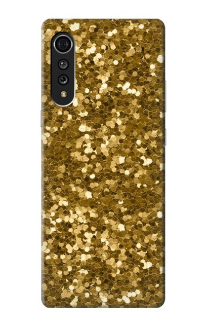 W3388 Gold Glitter Graphic Print Hard Case and Leather Flip Case For LG Velvet