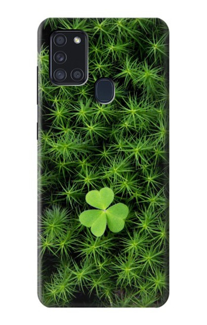 W0358 Clover Lucky Leaf Hard Case and Leather Flip Case For Samsung Galaxy A21s