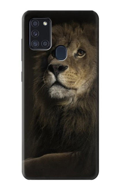 W0472 Lion Hard Case and Leather Flip Case For Samsung Galaxy A21s