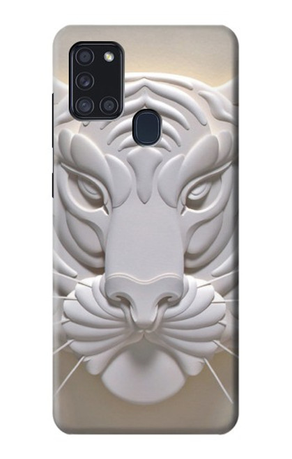 W0574 Tiger Carving Hard Case and Leather Flip Case For Samsung Galaxy A21s