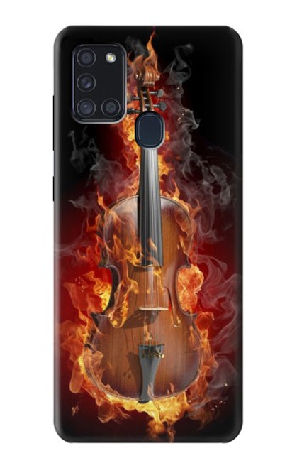 W0864 Fire Violin Hard Case and Leather Flip Case For Samsung Galaxy A21s