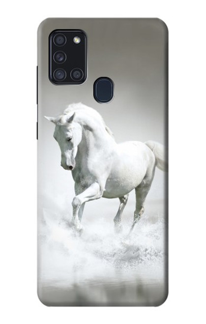 W0932 White Horse Hard Case and Leather Flip Case For Samsung Galaxy A21s