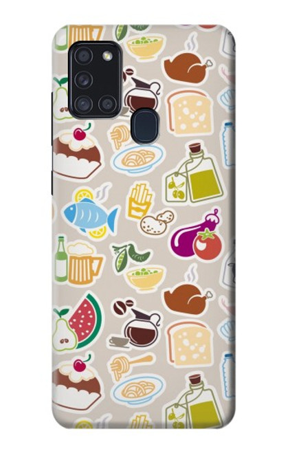 W2321 Food and Drink Seamless Hard Case and Leather Flip Case For Samsung Galaxy A21s