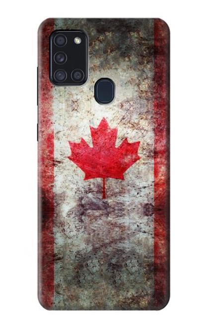 W2490 Canada Maple Leaf Flag Texture Hard Case and Leather Flip Case For Samsung Galaxy A21s