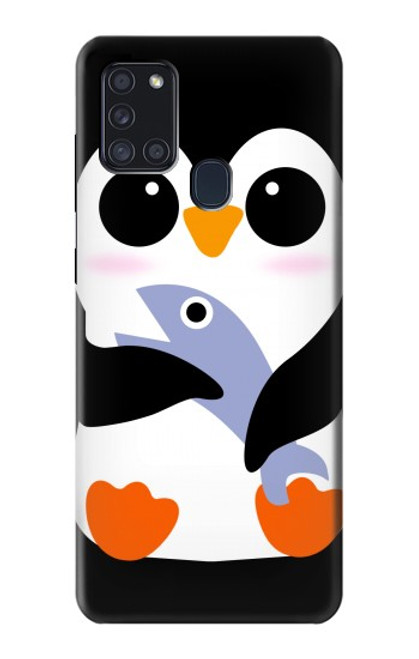 W2631 Cute Baby Penguin Hard Case and Leather Flip Case For Samsung Galaxy A21s