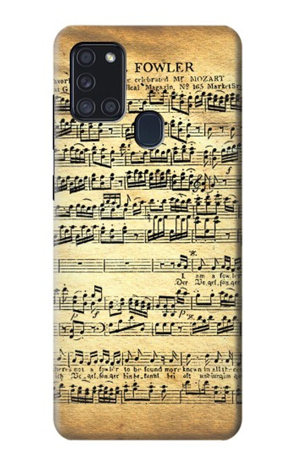 W2667 The Fowler Mozart Music Sheet Hard Case and Leather Flip Case For Samsung Galaxy A21s