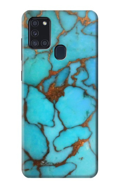 W2685 Aqua Turquoise Gemstone Graphic Printed Hard Case and Leather Flip Case For Samsung Galaxy A21s