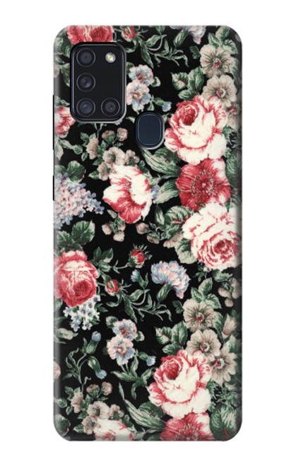 W2727 Vintage Rose Pattern Hard Case and Leather Flip Case For Samsung Galaxy A21s