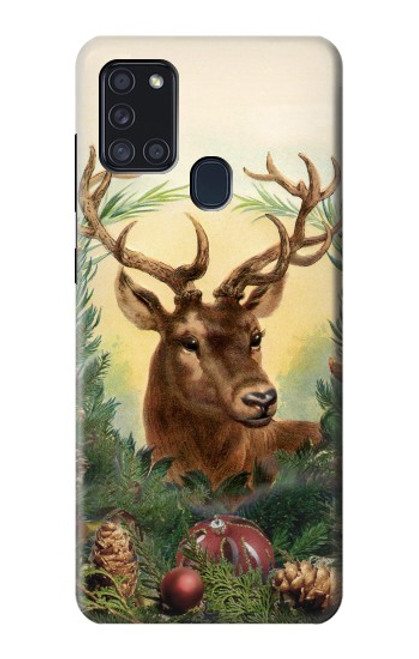 W2841 Vintage Reindeer Christmas Hard Case and Leather Flip Case For Samsung Galaxy A21s