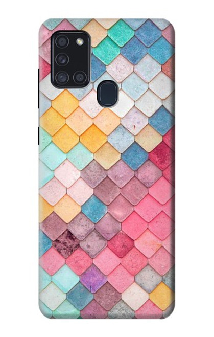 W2947 Candy Minimal Pastel Colors Hard Case and Leather Flip Case For Samsung Galaxy A21s