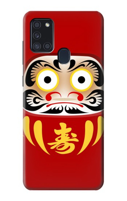 W3045 Japan Good Luck Daruma Doll Hard Case and Leather Flip Case For Samsung Galaxy A21s