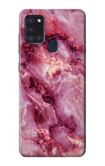 W3052 Pink Marble Graphic Printed Hard Case and Leather Flip Case For Samsung Galaxy A21s