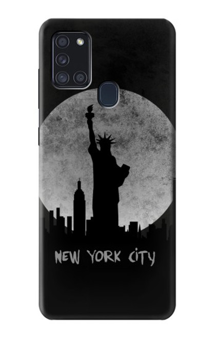 W3097 New York City Hard Case and Leather Flip Case For Samsung Galaxy A21s