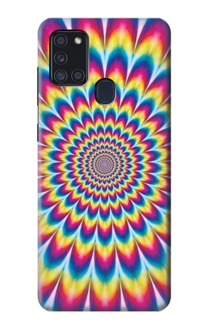 W3162 Colorful Psychedelic Hard Case and Leather Flip Case For Samsung Galaxy A21s