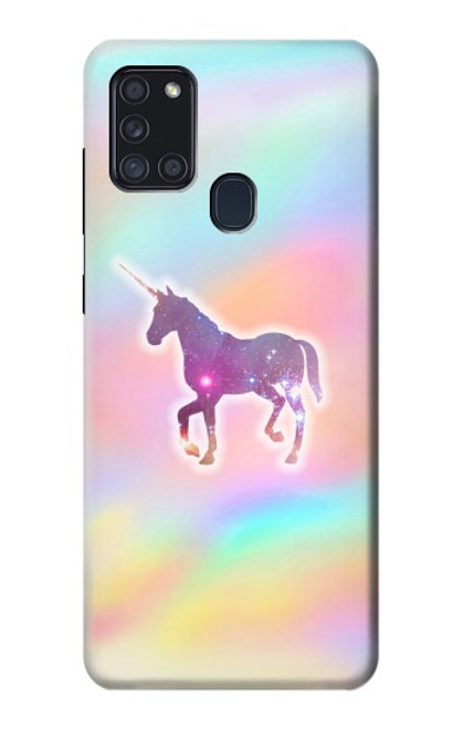 W3203 Rainbow Unicorn Hard Case and Leather Flip Case For Samsung Galaxy A21s
