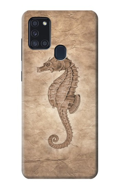 W3214 Seahorse Skeleton Fossil Hard Case and Leather Flip Case For Samsung Galaxy A21s