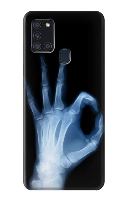 W3239 X-Ray Hand Sign OK Hard Case and Leather Flip Case For Samsung Galaxy A21s