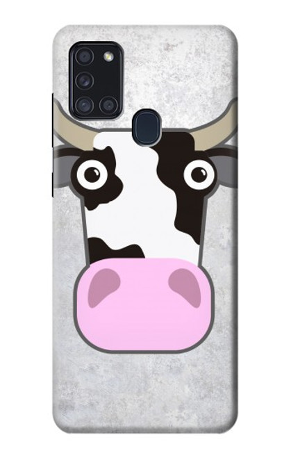 W3257 Cow Cartoon Hard Case and Leather Flip Case For Samsung Galaxy A21s