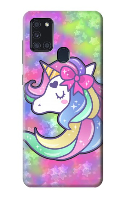 W3264 Pastel Unicorn Hard Case and Leather Flip Case For Samsung Galaxy A21s