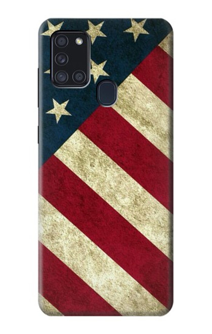 W3295 US National Flag Hard Case and Leather Flip Case For Samsung Galaxy A21s