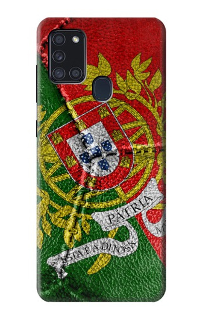 W3300 Portugal Flag Vintage Football Graphic Hard Case and Leather Flip Case For Samsung Galaxy A21s