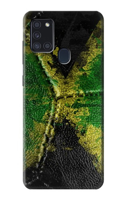 W3319 Jamaica Flag Vintage Football Graphic Hard Case and Leather Flip Case For Samsung Galaxy A21s