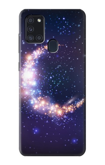 W3324 Crescent Moon Galaxy Hard Case and Leather Flip Case For Samsung Galaxy A21s