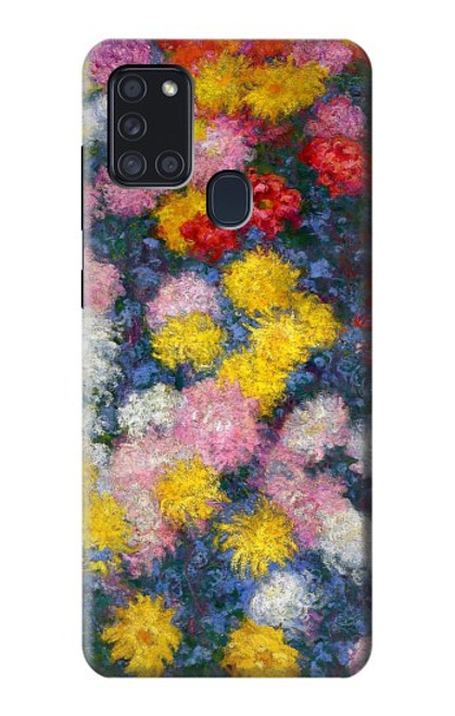 W3342 Claude Monet Chrysanthemums Hard Case and Leather Flip Case For Samsung Galaxy A21s