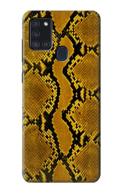 W3365 Yellow Python Skin Graphic Print Hard Case and Leather Flip Case For Samsung Galaxy A21s