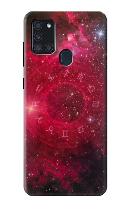 W3368 Zodiac Red Galaxy Hard Case and Leather Flip Case For Samsung Galaxy A21s