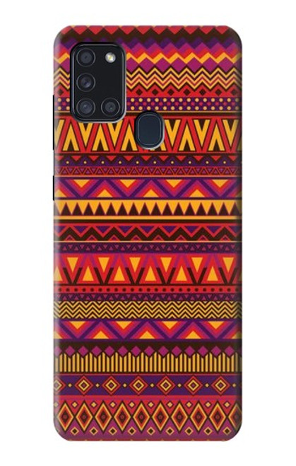 W3404 Aztecs Pattern Hard Case and Leather Flip Case For Samsung Galaxy A21s