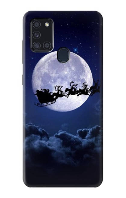 W3508 Xmas Santa Moon Hard Case and Leather Flip Case For Samsung Galaxy A21s