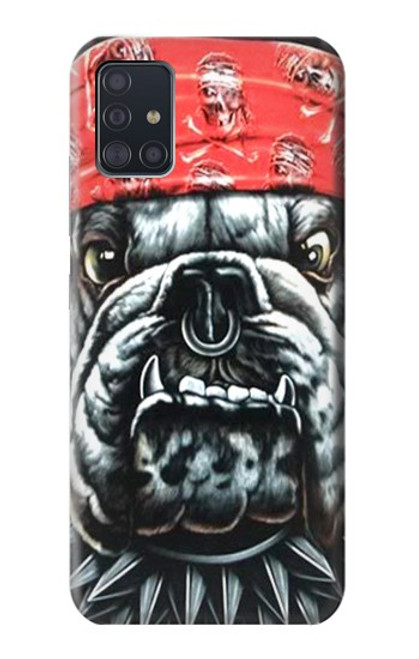 W0100 Bulldog American Football Hard Case and Leather Flip Case For Samsung Galaxy A51 5G [for A51 5G only. NOT for A51]