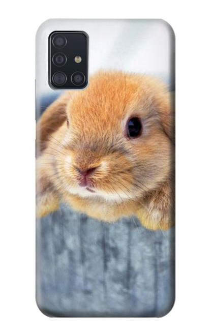 W0242 Cute Rabbit Hard Case and Leather Flip Case For Samsung Galaxy A51 5G [for A51 5G only. NOT for A51]