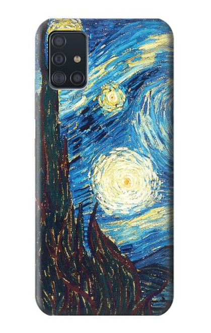 W0582 Van Gogh Starry Nights Hard Case and Leather Flip Case For Samsung Galaxy A51 5G [for A51 5G only. NOT for A51]