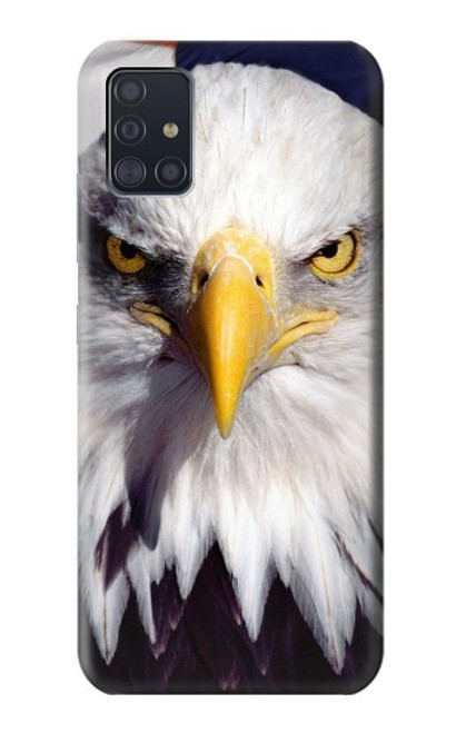 W0854 Eagle American Hard Case and Leather Flip Case For Samsung Galaxy A51 5G [for A51 5G only. NOT for A51]