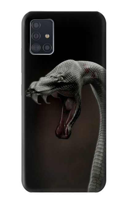 W1597 Black Mamba Snake Hard Case and Leather Flip Case For Samsung Galaxy A51 5G [for A51 5G only. NOT for A51]