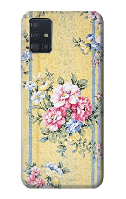 W2229 Vintage Flowers Hard Case and Leather Flip Case For Samsung Galaxy A51 5G [for A51 5G only. NOT for A51]