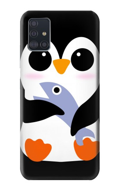 W2631 Cute Baby Penguin Hard Case and Leather Flip Case For Samsung Galaxy A51 5G [for A51 5G only. NOT for A51]