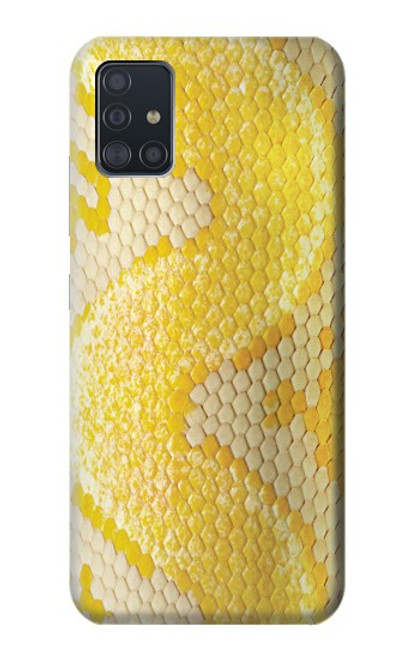 W2713 Yellow Snake Skin Graphic Printed Hard Case and Leather Flip Case For Samsung Galaxy A51 5G [for A51 5G only. NOT for A51]